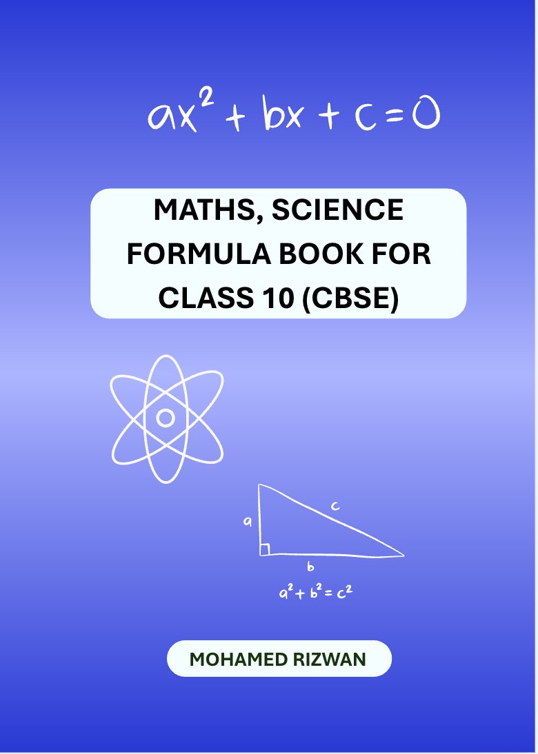 Maths & Science Formula Book for Class 10 CBSE