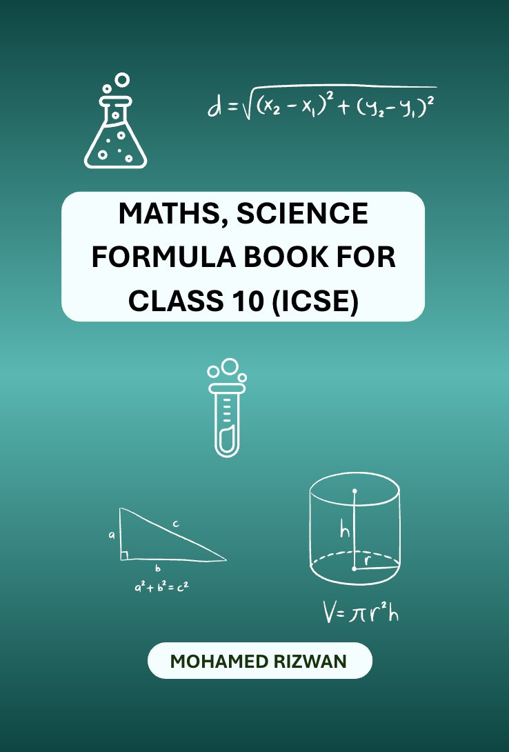 Maths & Science Formula Book for Class 10 ICSE